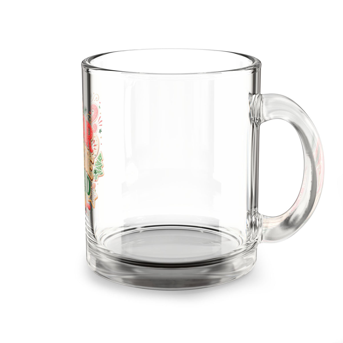 Christmas Glass Mug 10 oz Sugar Cookie Squad Glass Mug — 10oz Holiday Baking Coffee Cup