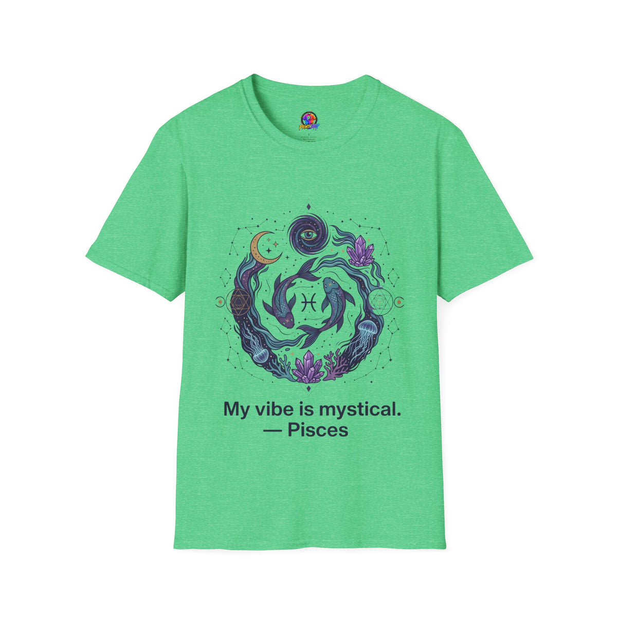 Pisces Mystic Vibes T-Shirt — Astrology Zodiac Tee with 'My vibe is mystical'