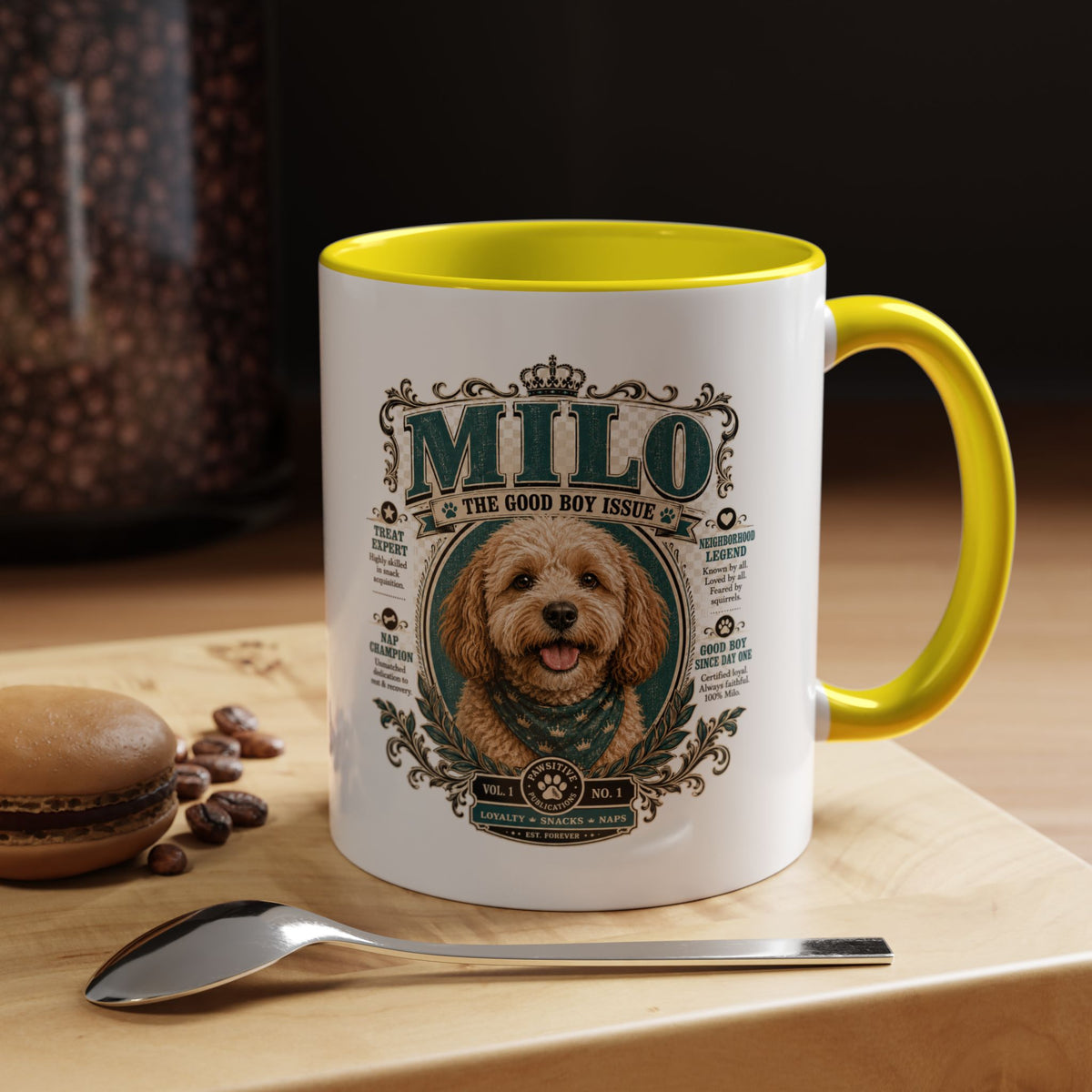Milo Bailey Dog Dad Mom Milo Dog Portrait Coffee Mug — 'The Good Boy Issue' Accent Mug