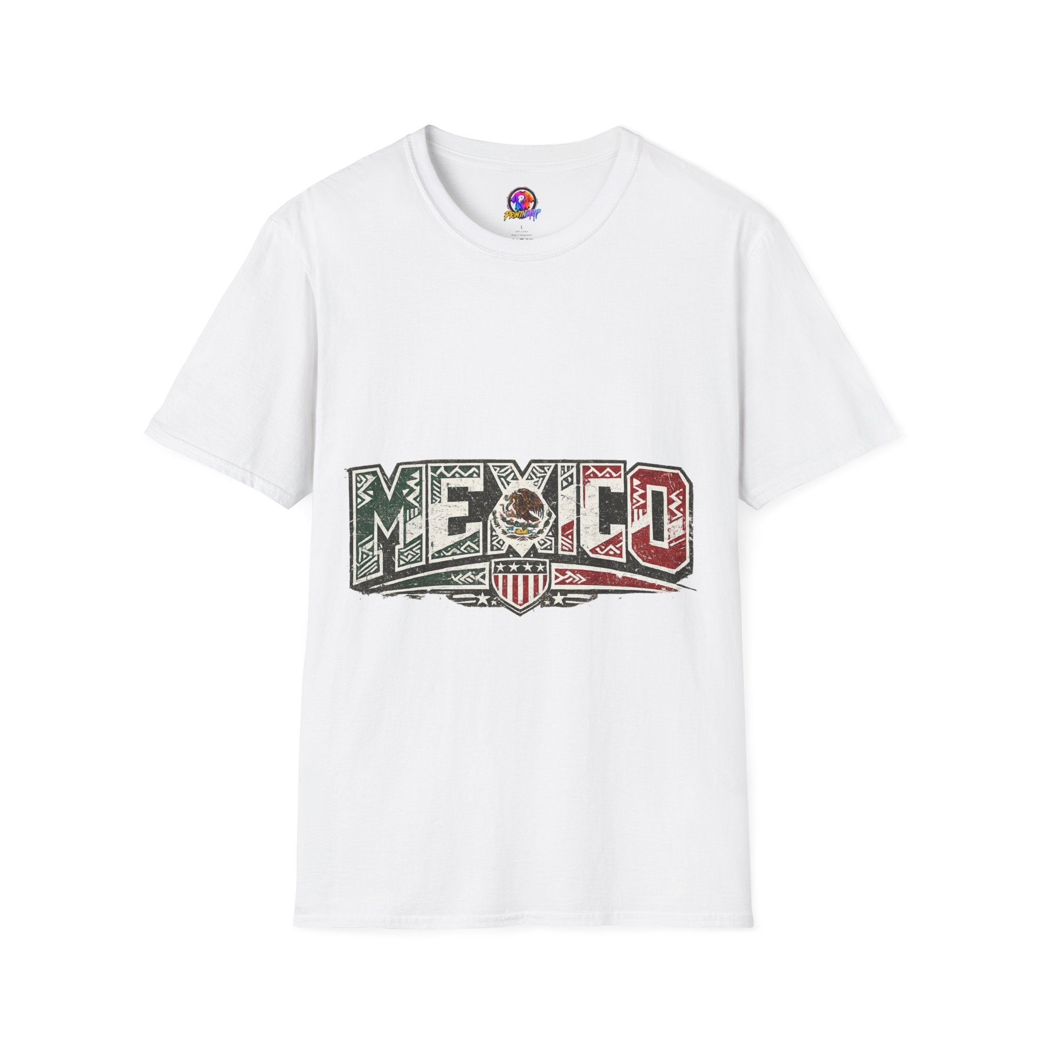 Mexico Pride Graphic T-Shirt — Retro Mexican Flag Design