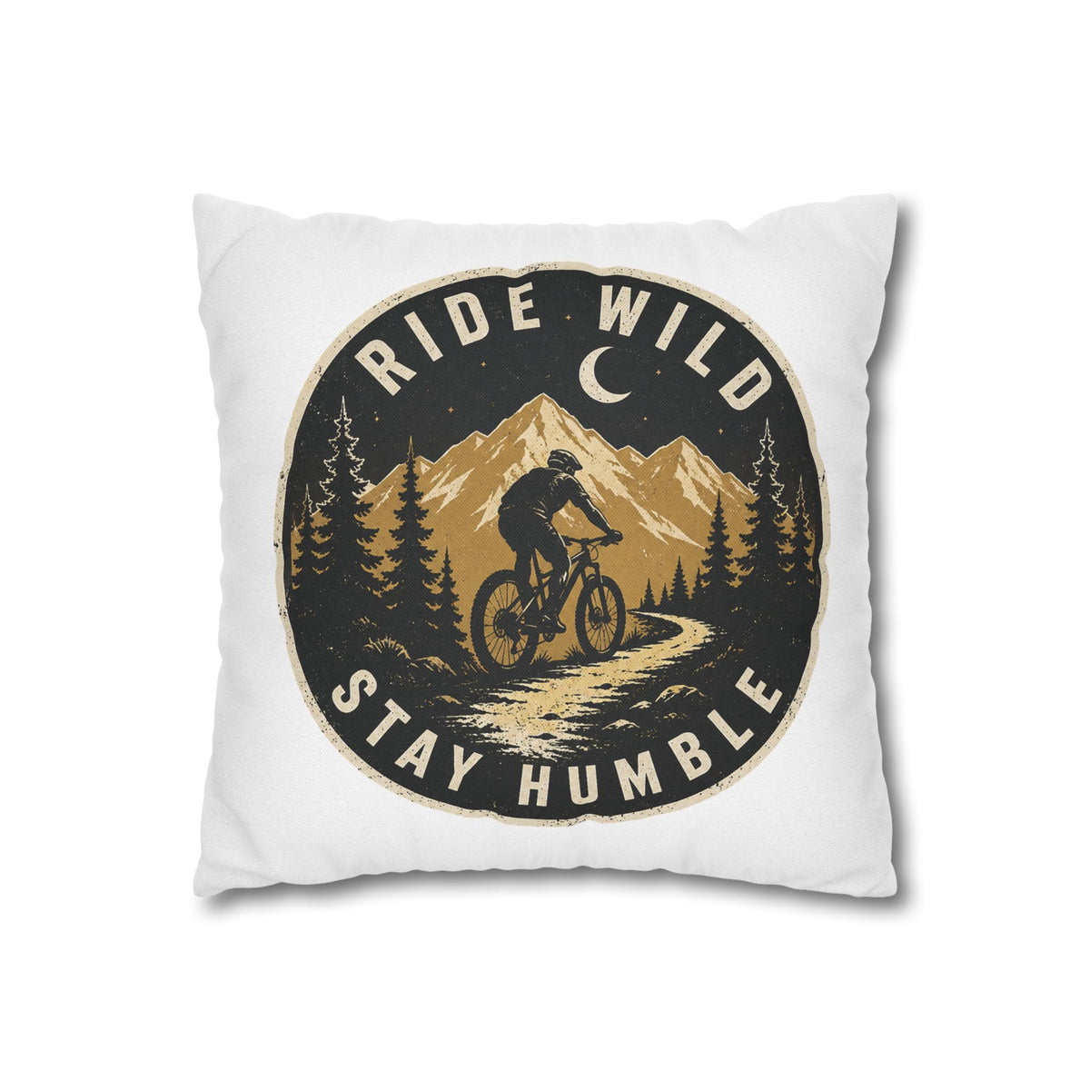 Ride Wild Stay Humble Mountain Biker Pillowcase Milo Bailey Dog Dad Mom