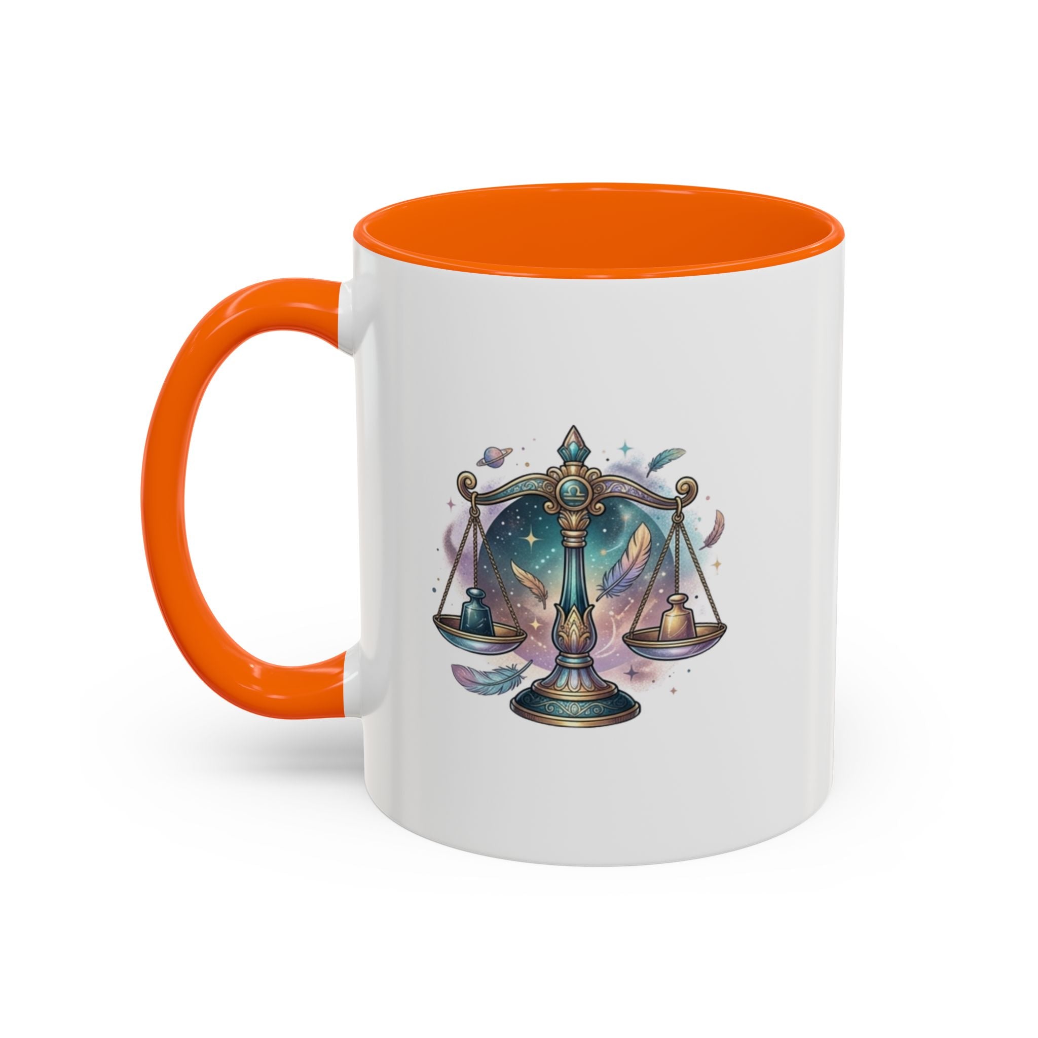 Libra Zodiac Scales Accent Coffee Mug — Astrology Constellation Gift
