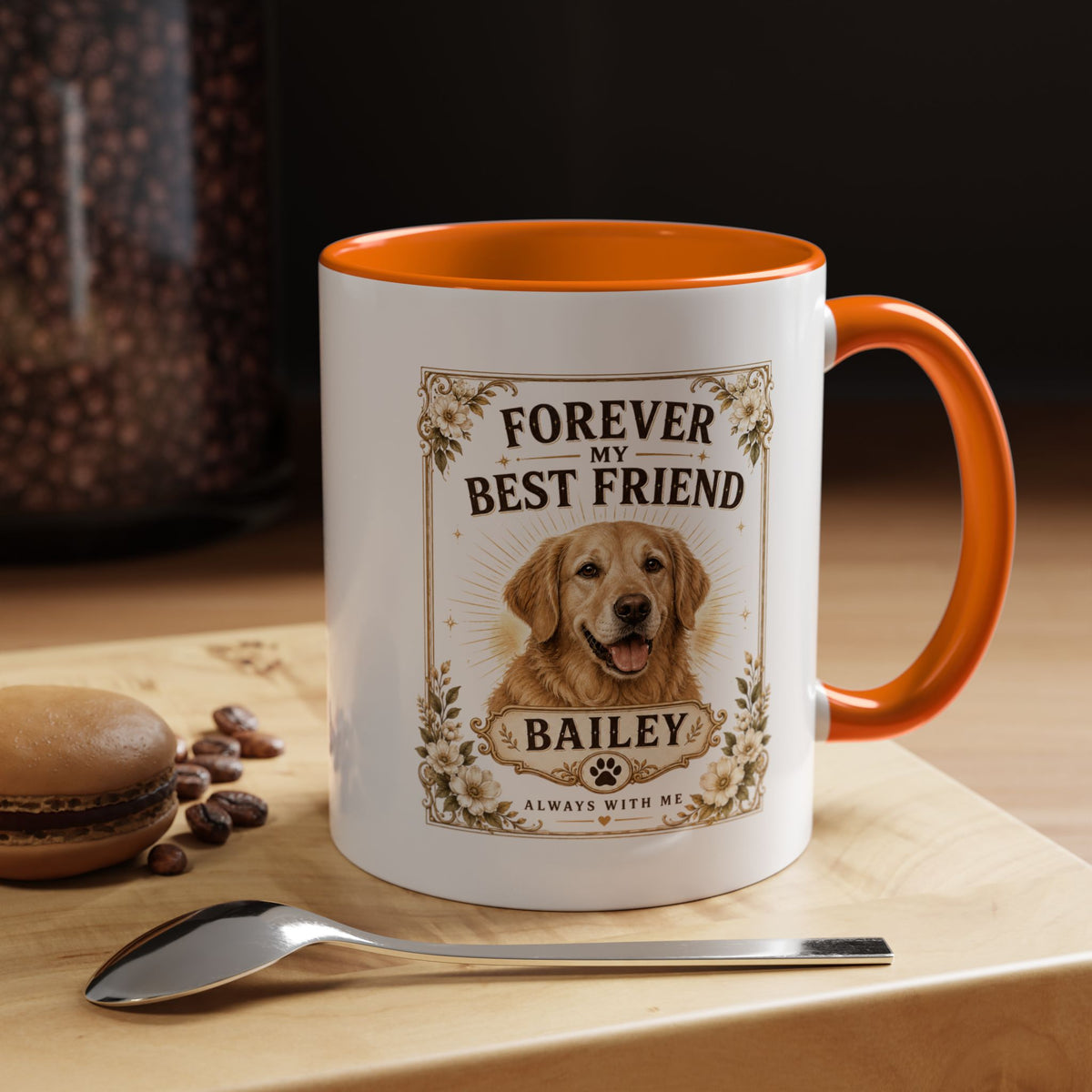Milo Bailey Dog Dad Mom Forever My Best Friend Dog Mug — Personalized Golden Retriever Coffee Cup