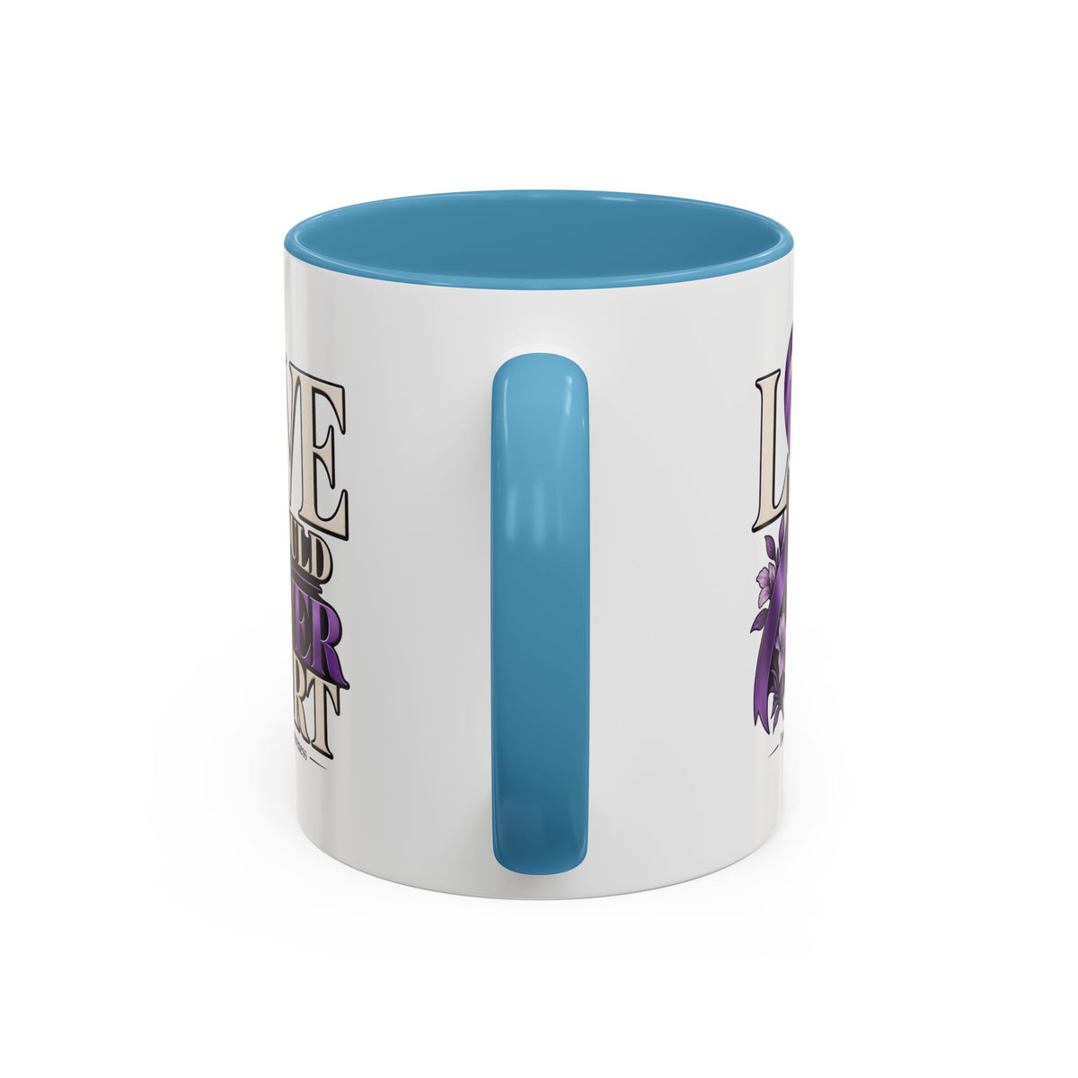 Domestic Violence Awareness Accent Coffee Mug – "Love Should Never Hurt" (11/15oz)
