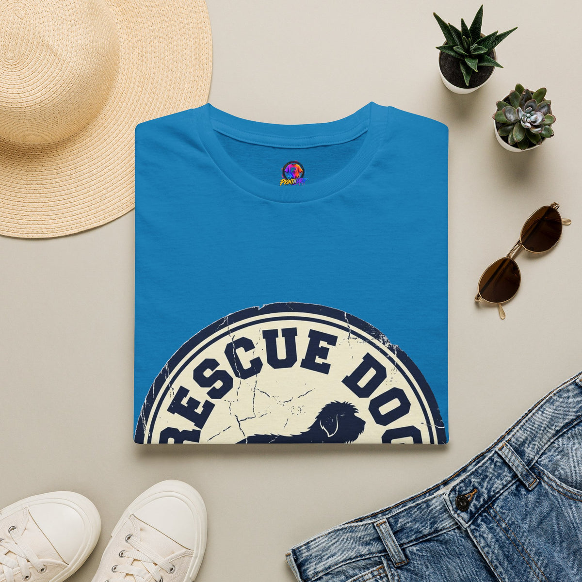 Rescue Dog Dad T-Shirt – Vintage Shelter Pup Support Tee