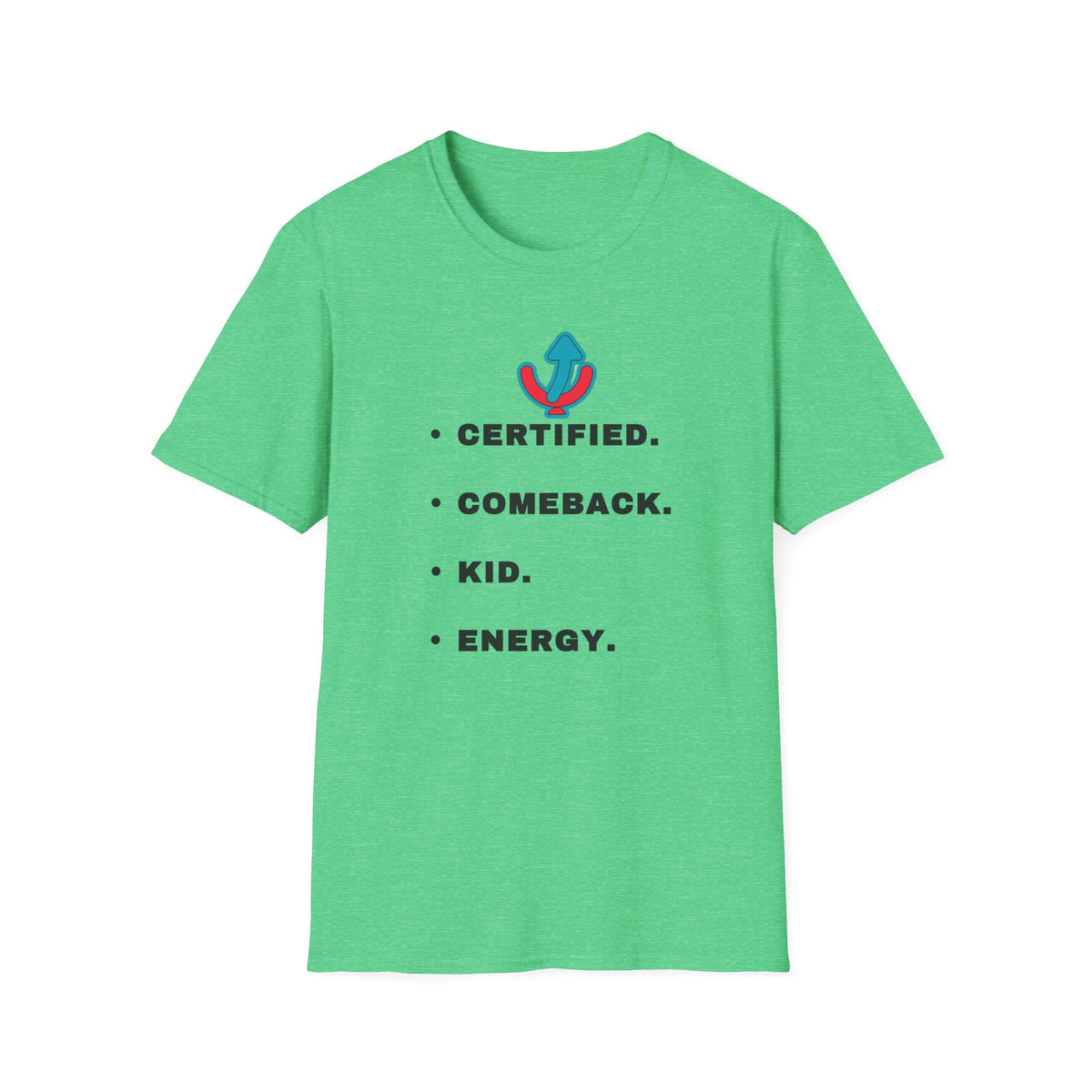 T-Shirt — "Certified. Comeback. Kid. Energy." Graphic Tee (Retro Anchor Logo) - Trending Now - September 2026