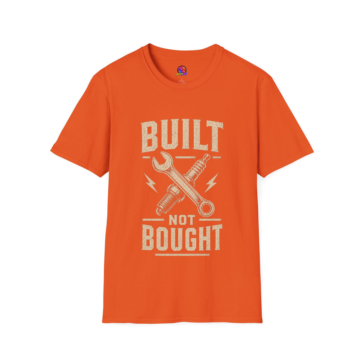 Built Not Bought T-Shirt — Vintage Mechanic DIY Garage Tee
