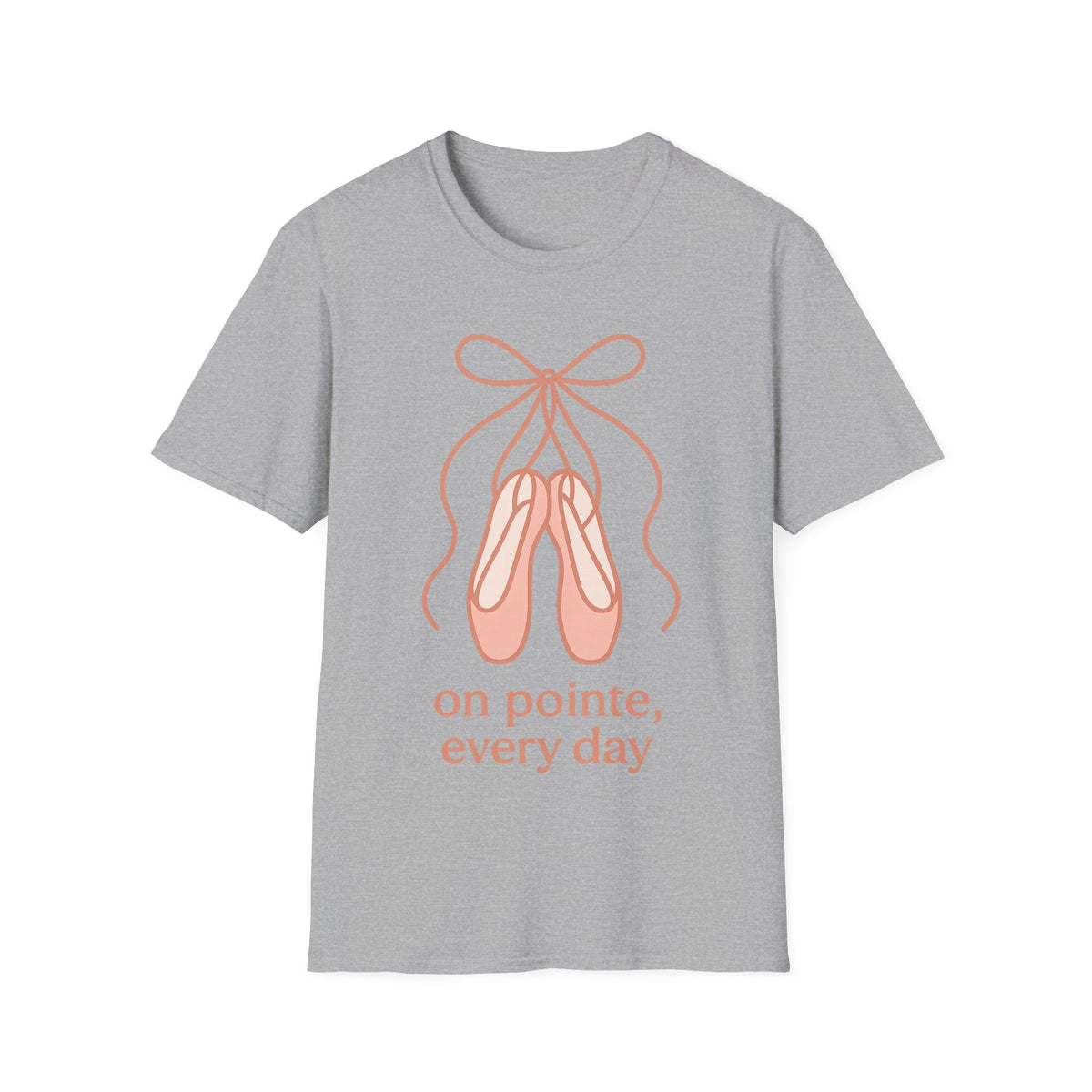 "On Pointe Every Day" Ballet Pointe Shoes Tee - Cute Coquette Balletcore Aesthetic White T-Shirt - Trending Now - September 2026