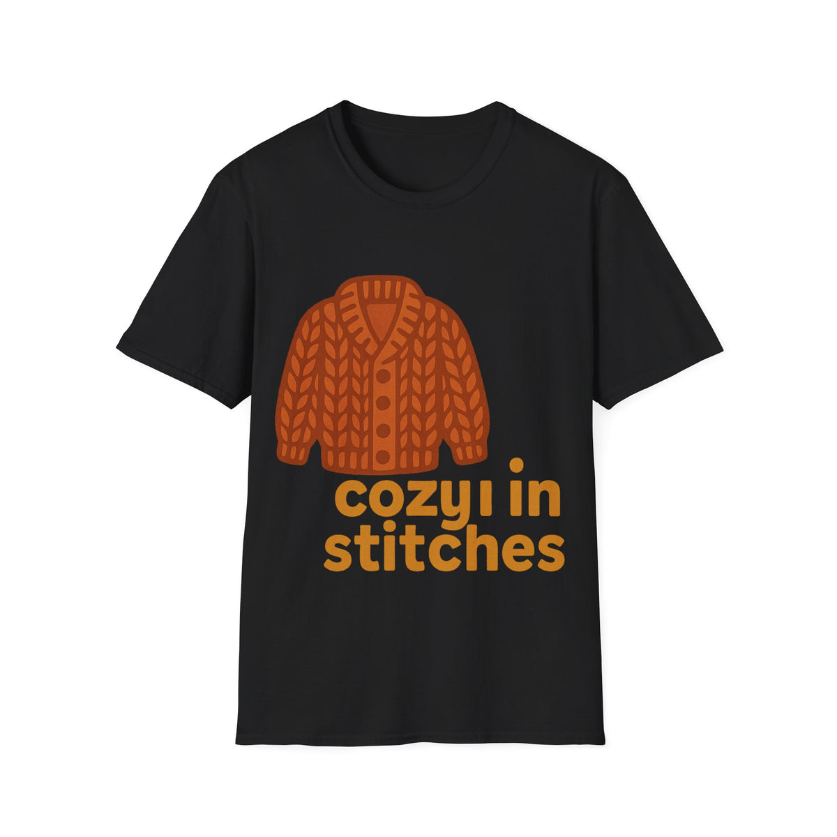 "Cozy In Stitches" Autumn Sweater Tee | Cute Knitting Crochet T-Shirt - Trending Now - September 2026