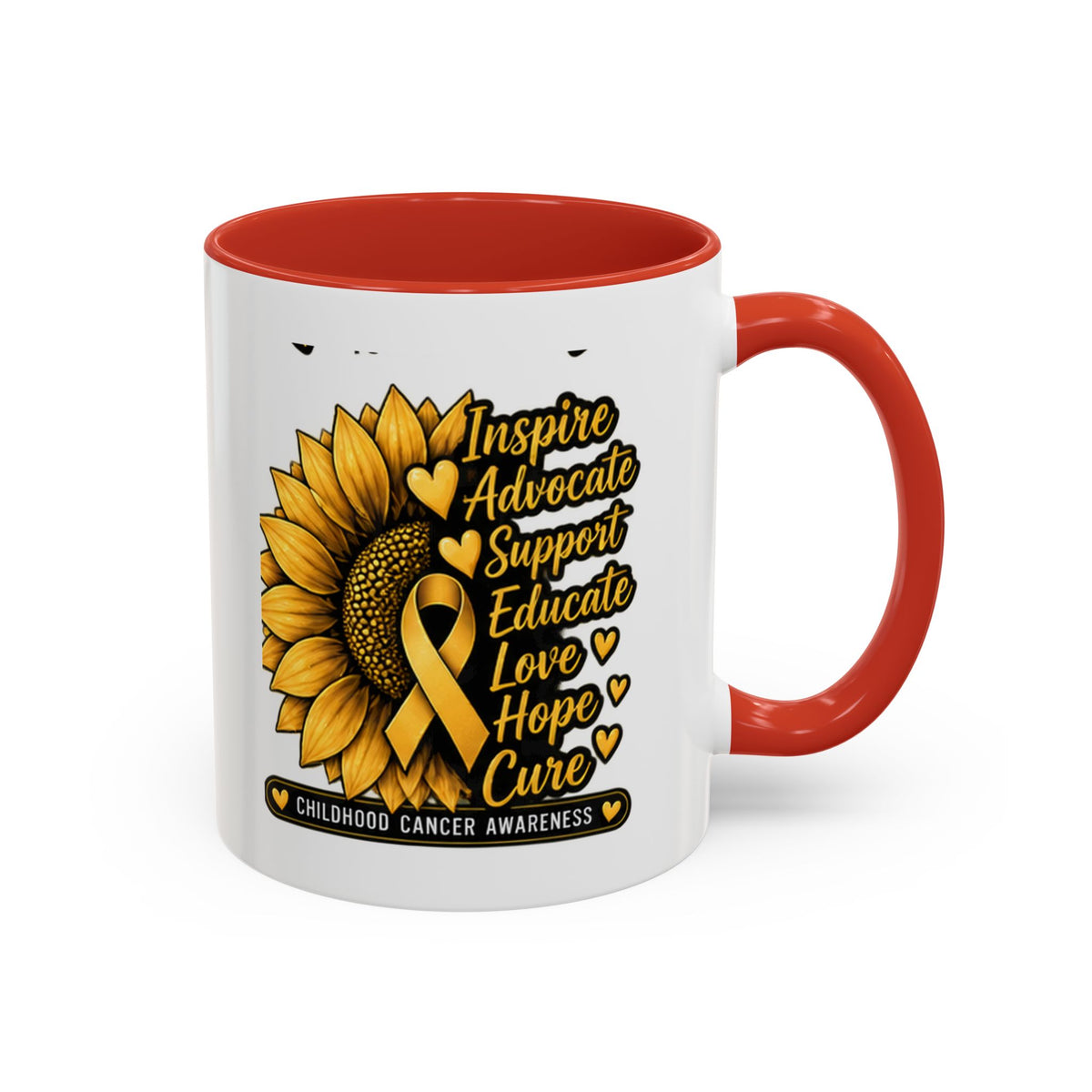 Childhood Cancer Awareness Sunflower Accent Coffee Mug (11/15oz)
