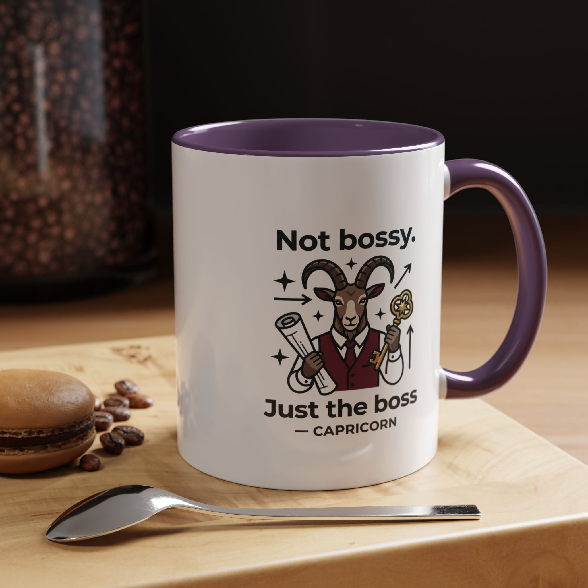 Capricorn Coffee Mug — "Not Bossy, Just the Boss" Zodiac Accent Mug (11/15oz)