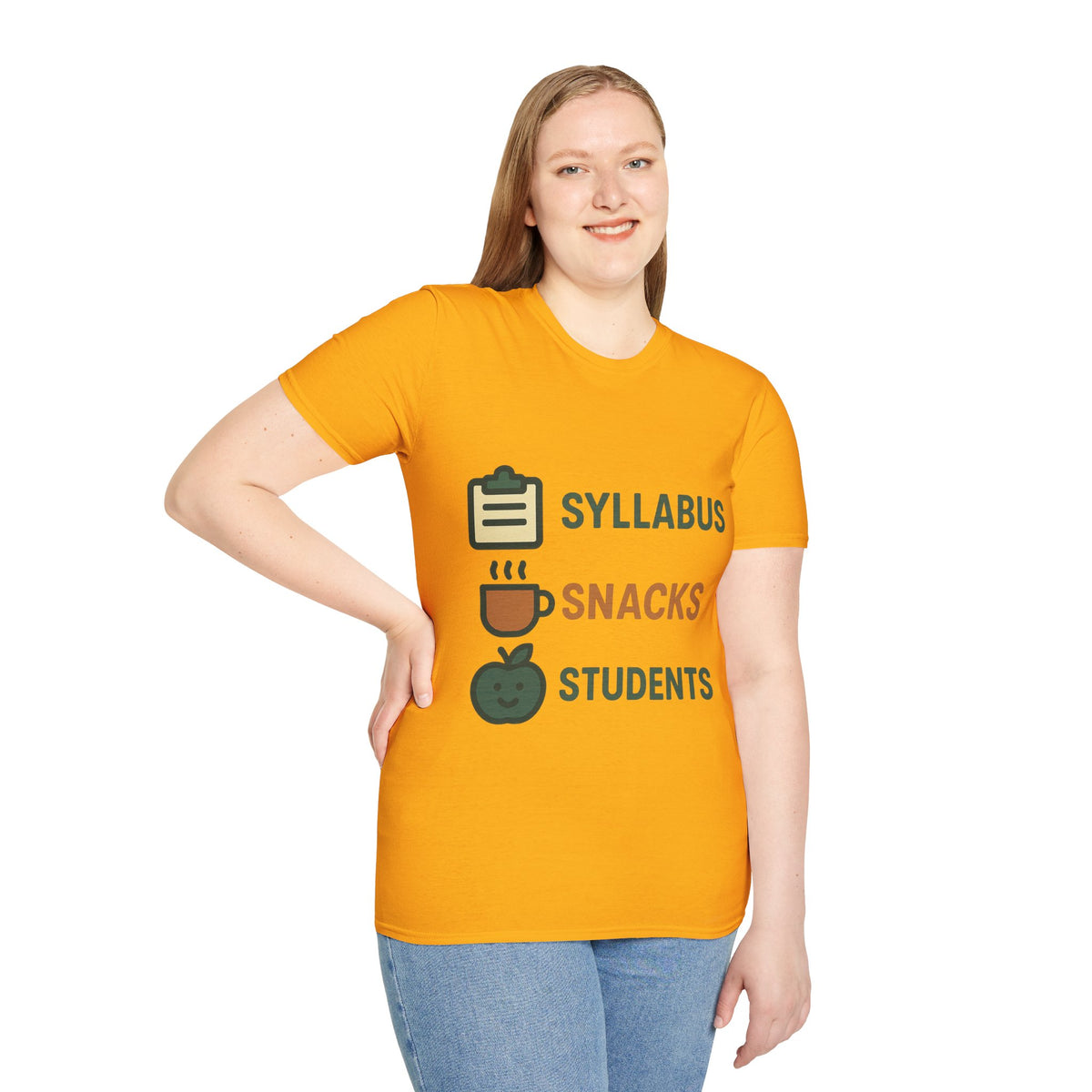 Syllabus Snacks Students Graphic Tee — Funny Teacher & Student Back-to-School T-Shirt - Trending Now - August 2026