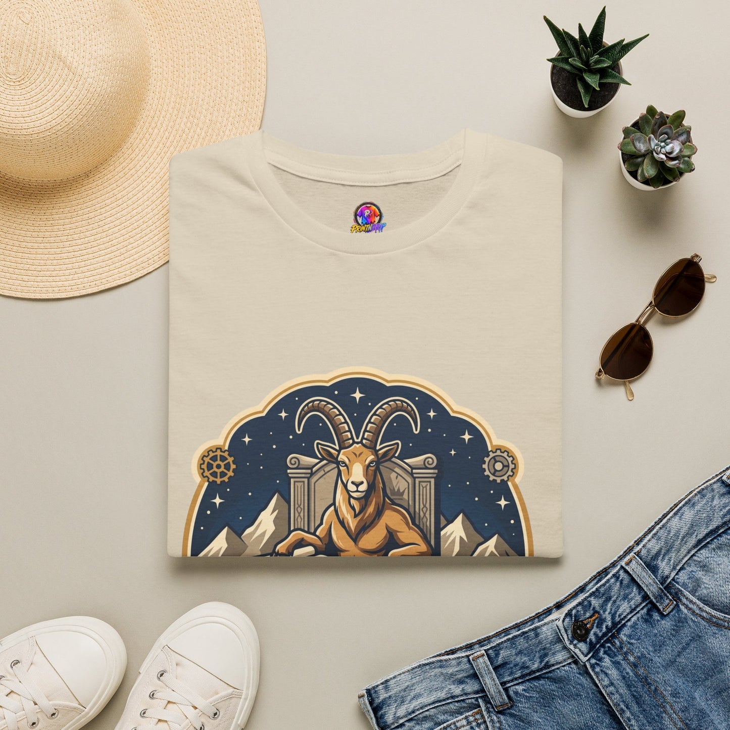 Capricorn Zodiac T-Shirt — "Building an Empire" Goat Horoscope Tee