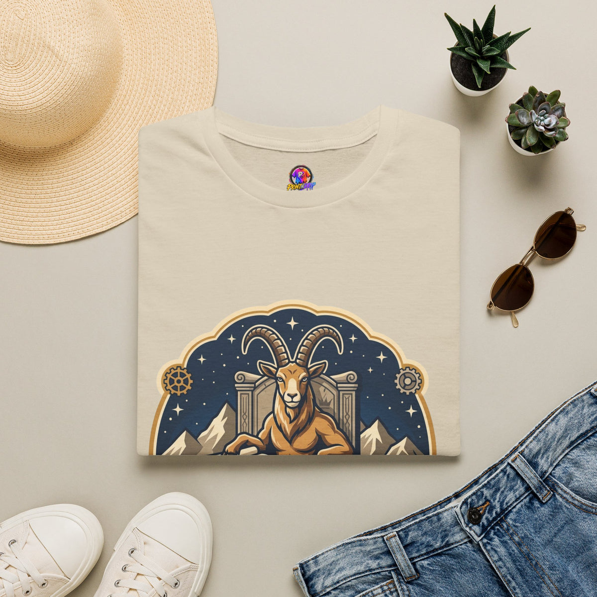 Capricorn Zodiac T-Shirt — "Building an Empire" Goat Horoscope Tee