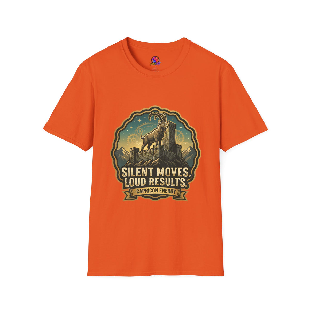 Silent Moves, Loud Results Goat Graphic Tee — Motivational Mountain Goat Shirt