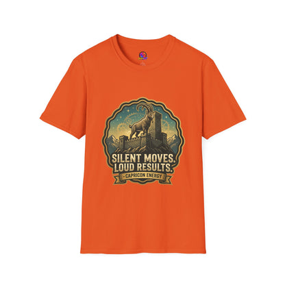 Silent Moves, Loud Results Goat Graphic Tee — Motivational Mountain Goat Shirt