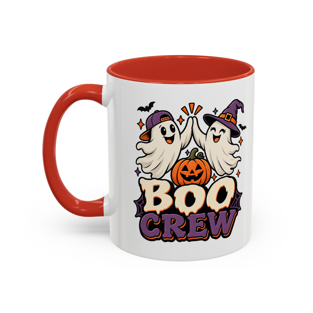 Boo Crew Halloween Accent Coffee Mug — Cute Ghosts & Jack-O'-Lantern Design (11/15 oz)