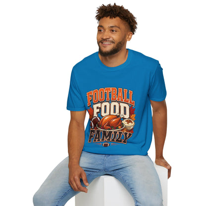 Football Food Family T-Shirt — Thanksgiving Tailgate Tee for Fans