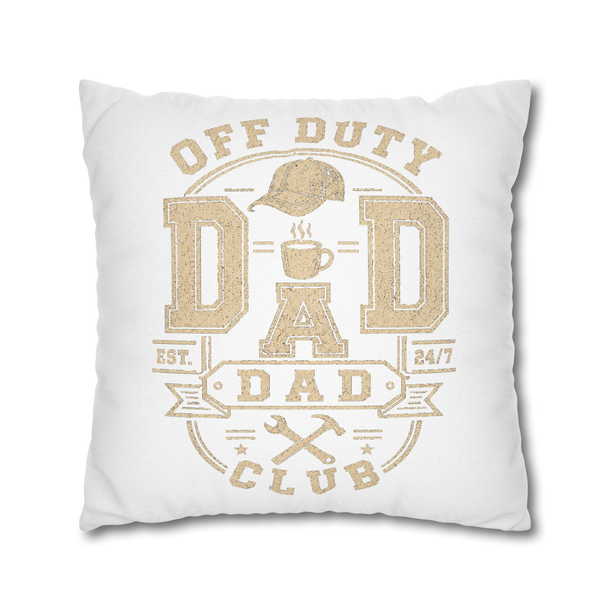 Off Duty Dad Club Throw Pillowcase — 'Off Duty DAD' Decorative Cushion Cover for Father’s Day Milo Bailey Dog Dad Mom