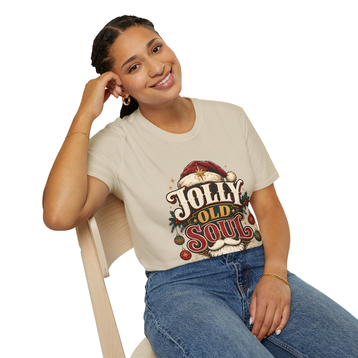 Jolly Old Soul T-Shirt — Vintage Santa Holiday Graphic Tee