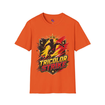 Belgium Soccer T-Shirt — 'Tricolor Strike' Graphic Jersey Tee