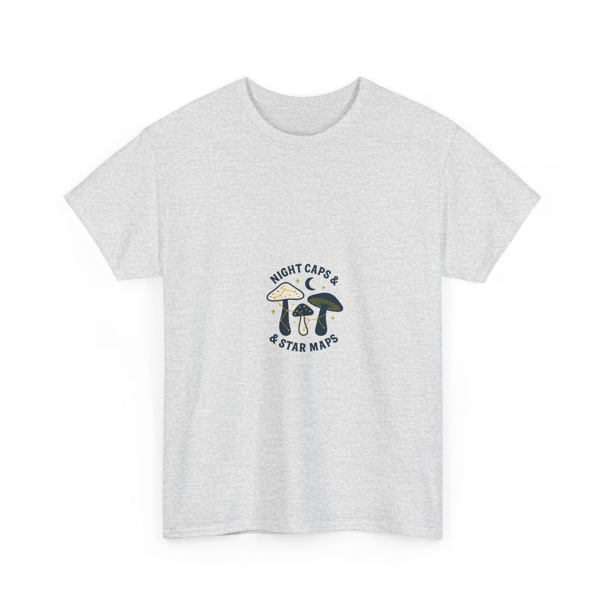 Mushroom Night Cap Tee — 'Night Caps & Star Maps' Graphic T-Shirt - Trending Now - September 2026