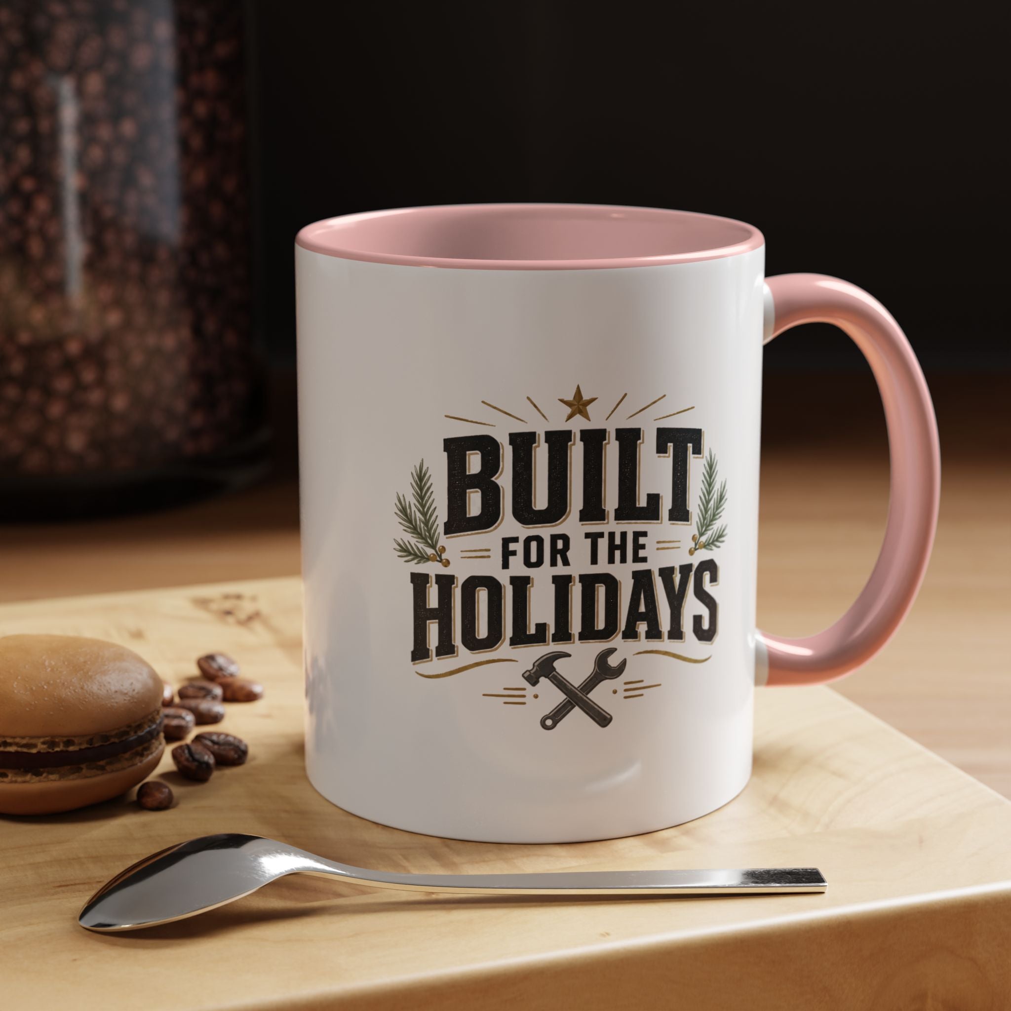 Christmas Built for the Holidays Accent Coffee Mug – Holiday Workshop Coffee Cup