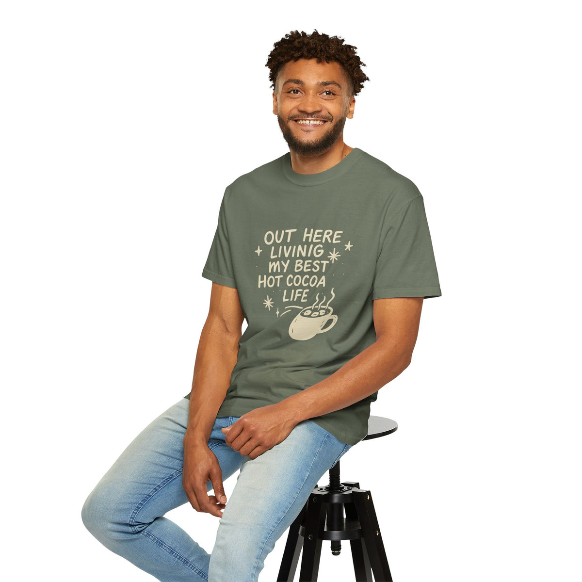 Hot Cocoa Life T-Shirt — "Out Here Living My Best Hot Cocoa Life" Graphic Tee - Trending Now - October 2026