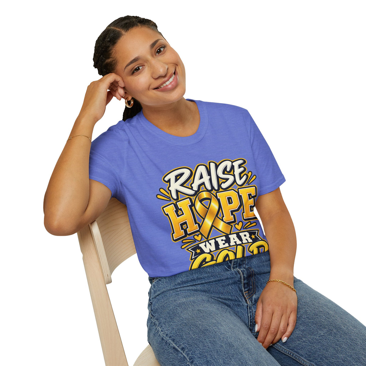 Raise Hope Wear Gold T-Shirt — Childhood Cancer Awareness