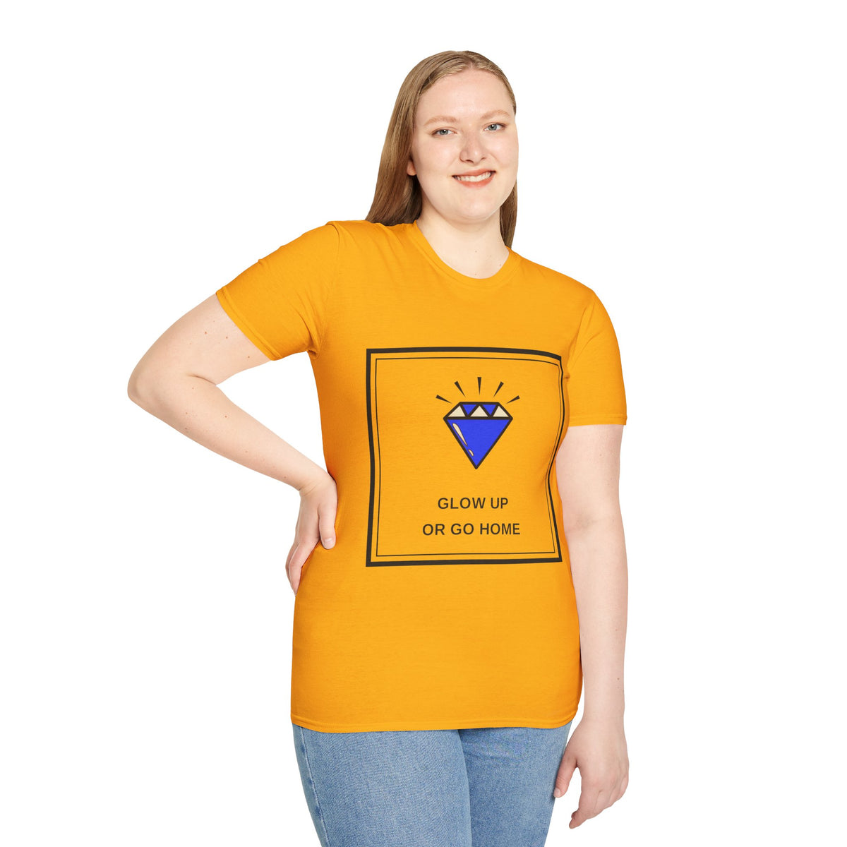 Graphic Tee — "Glow Up or Go Home" Diamond Design - Trending Now - August 2026