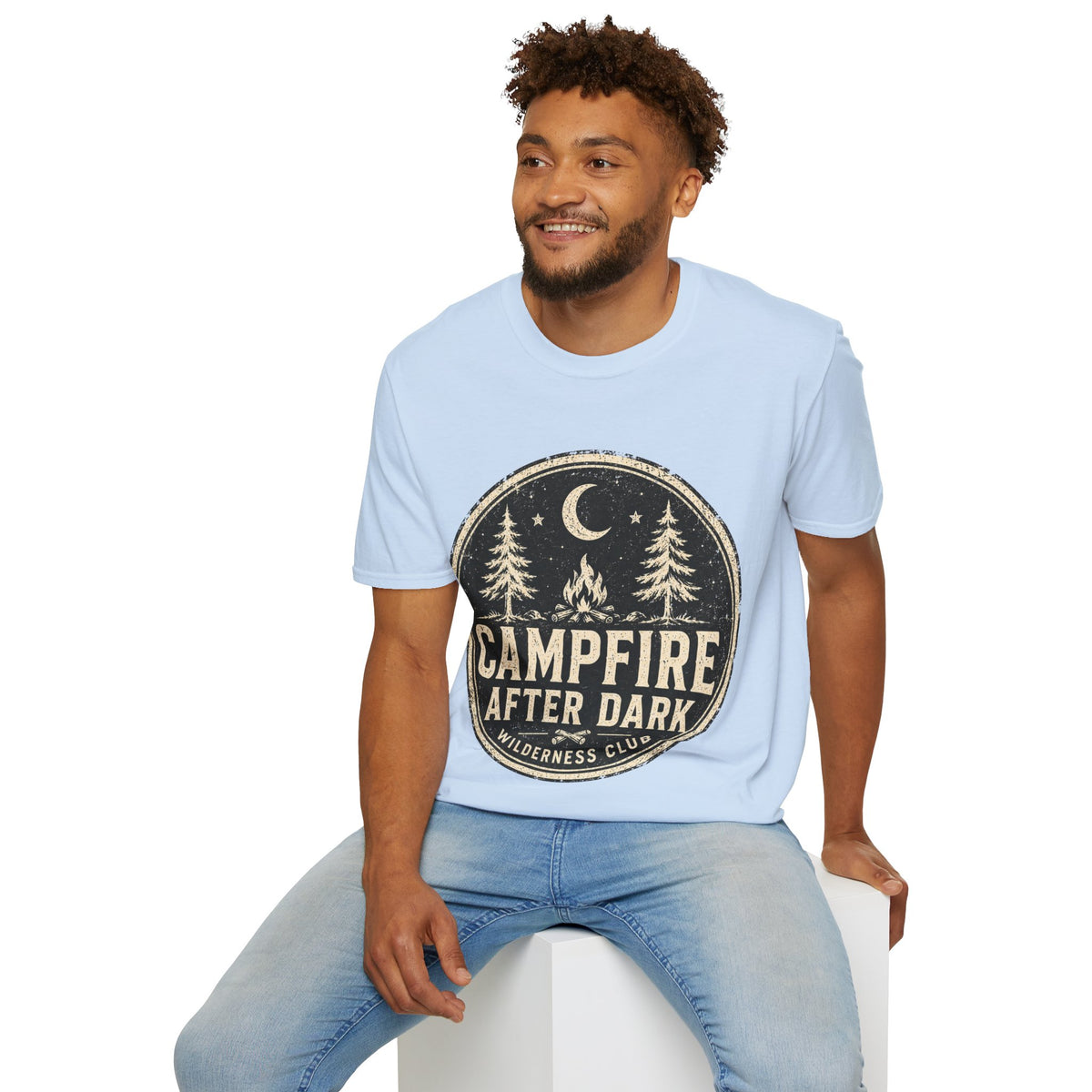 Campfire After Dark Tee — Vintage Wilderness Camping T-Shirt