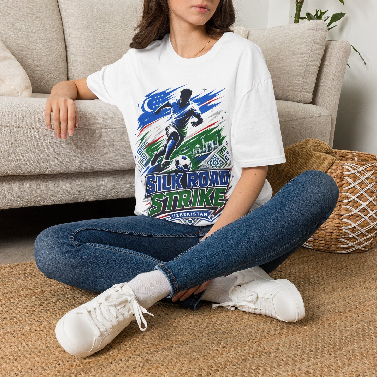 Silk Road Strike Soccer T-Shirt — Uzbekistan Football Graphic Tee