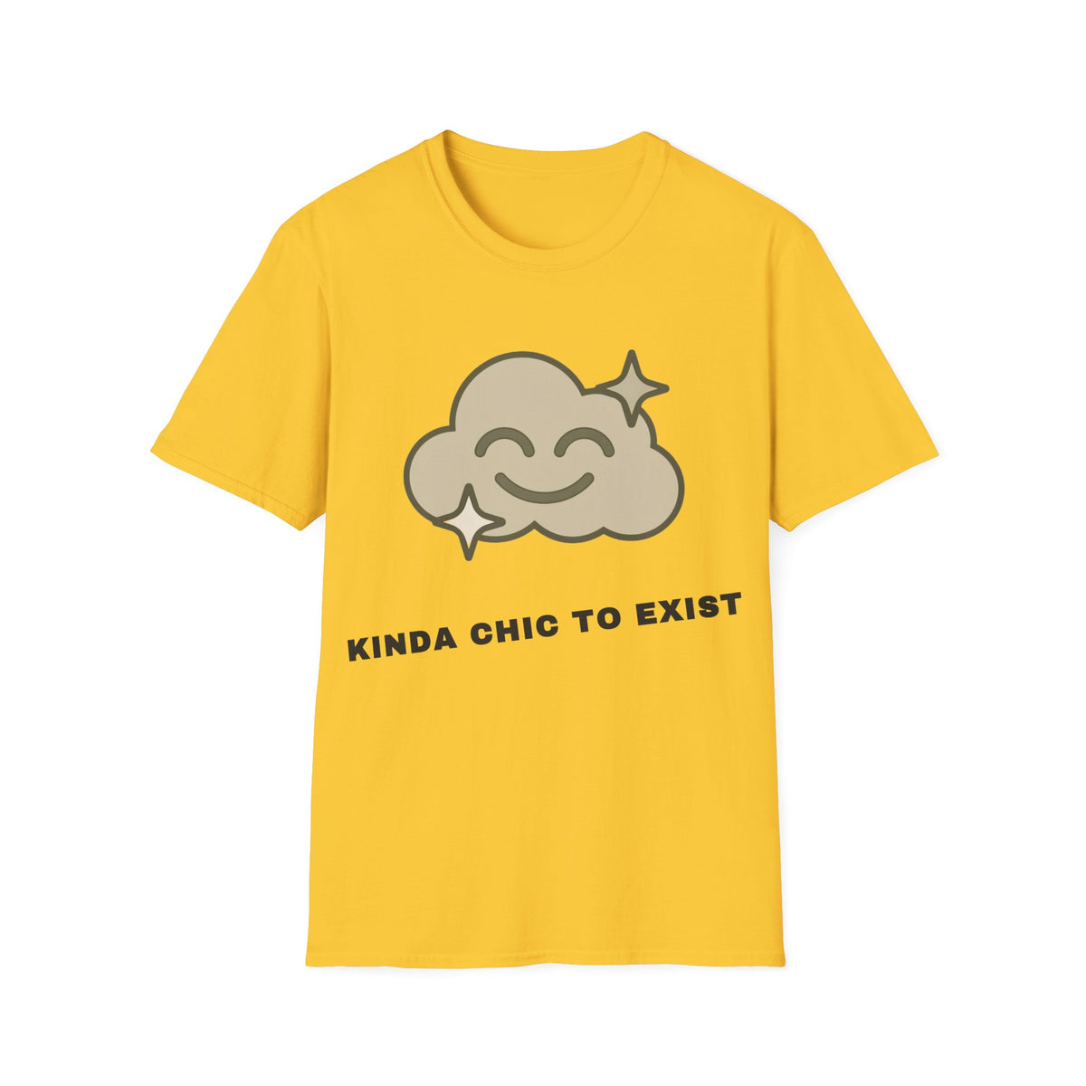 T-Shirt — "Kinda Chic to Exist" Smiling Cloud Graphic Tee - Trending Now - September 2026