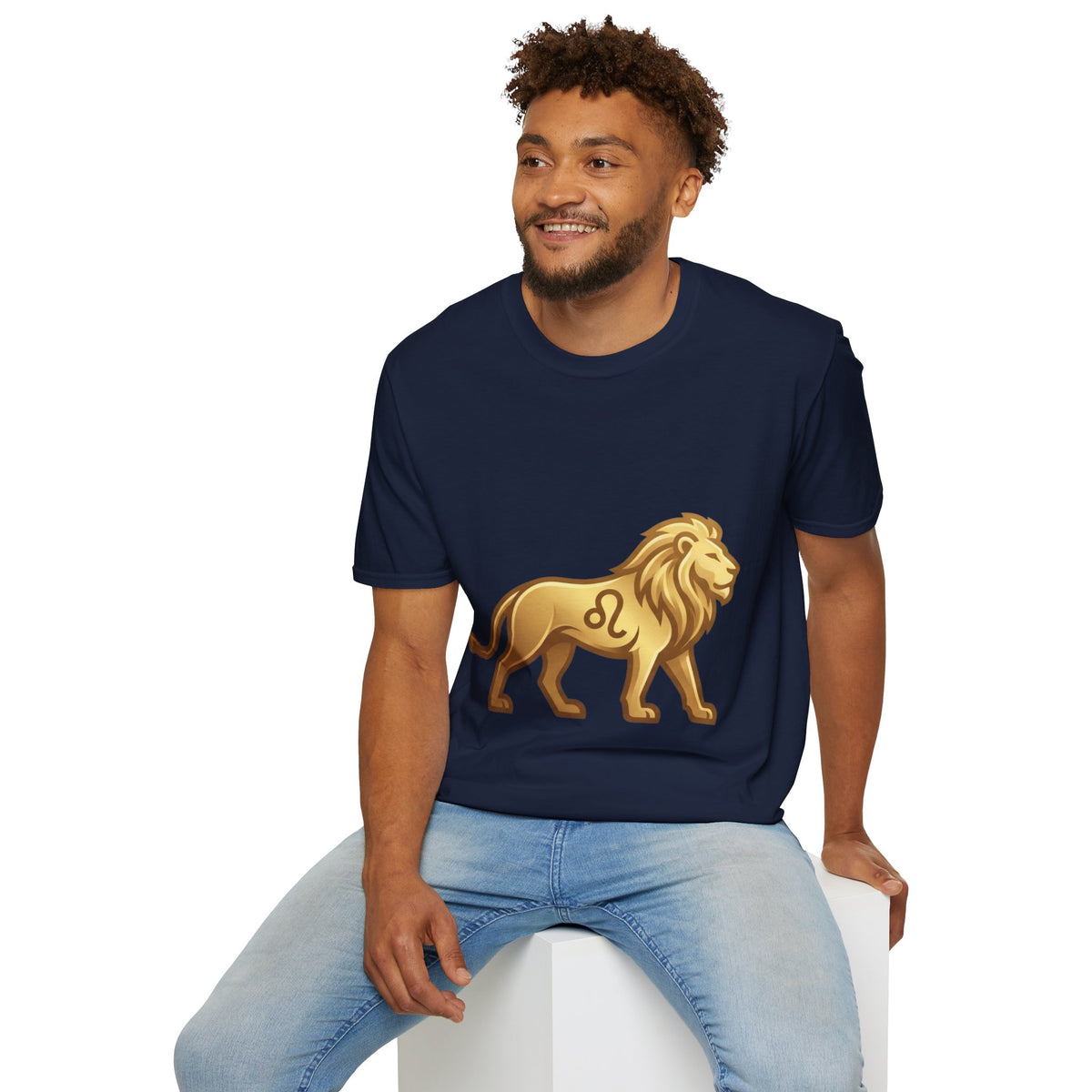 Leo Zodiac Lion T-Shirt — Gold Astrology Tee for Leo Birthdays & Zodiac Fans