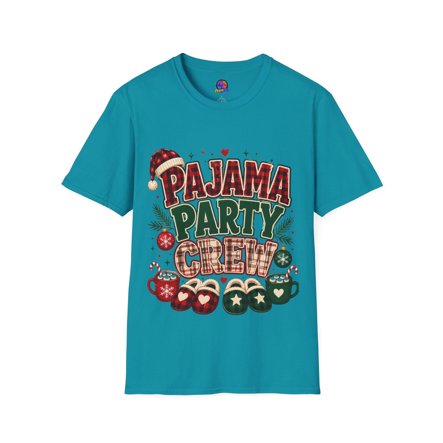 Pajama Party Crew T‑Shirt — Festive Christmas Lounge Tee