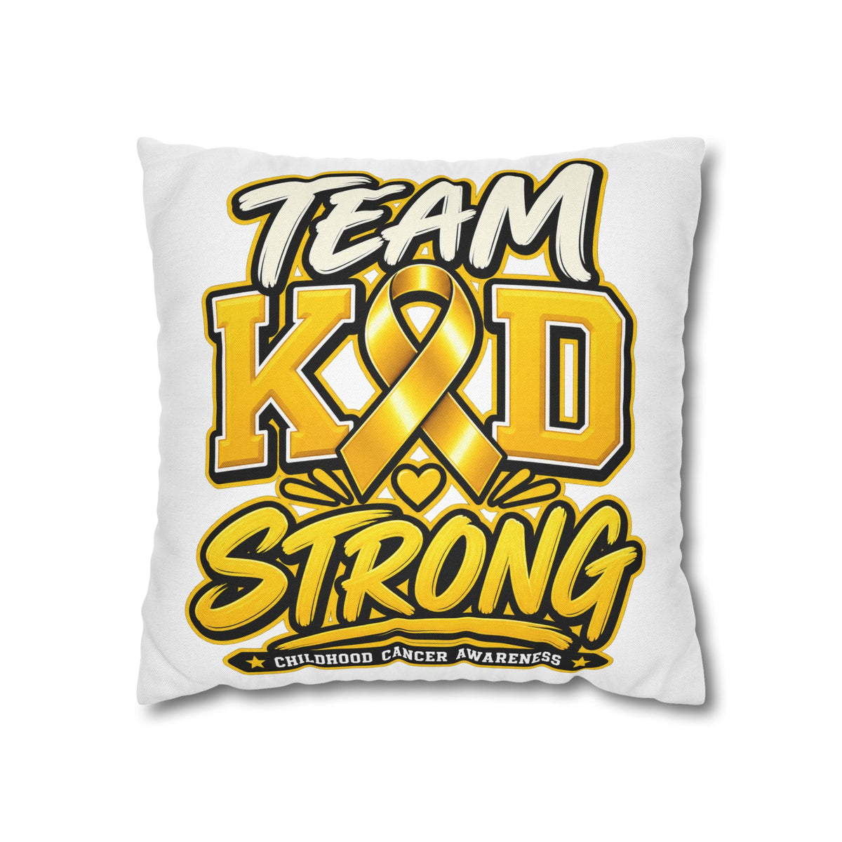 Team KID Strong Childhood Cancer Awareness Square Pillowcase