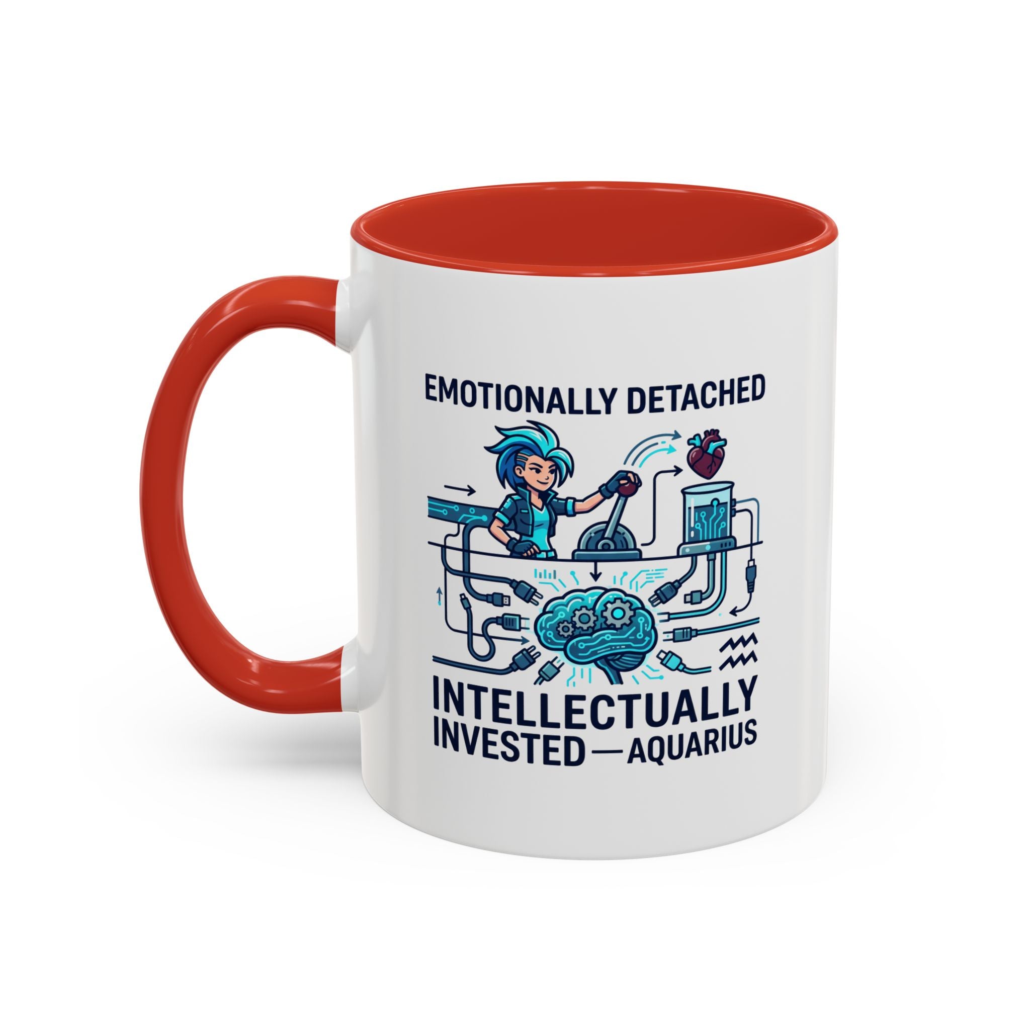 Aquarius Coffee Mug - "Emotionally Detached, Intellectually Invested" Accent Mug 11oz