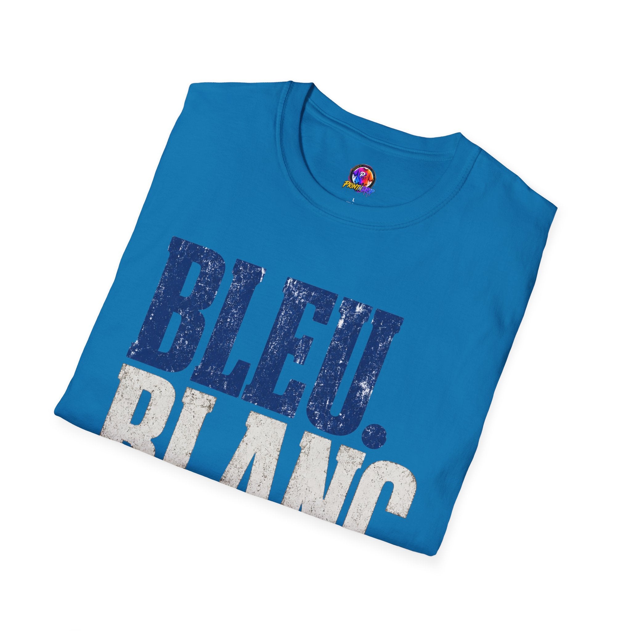France T-Shirt — Bleu Blanc Foot Vintage French Flag Soccer Graphic Tee