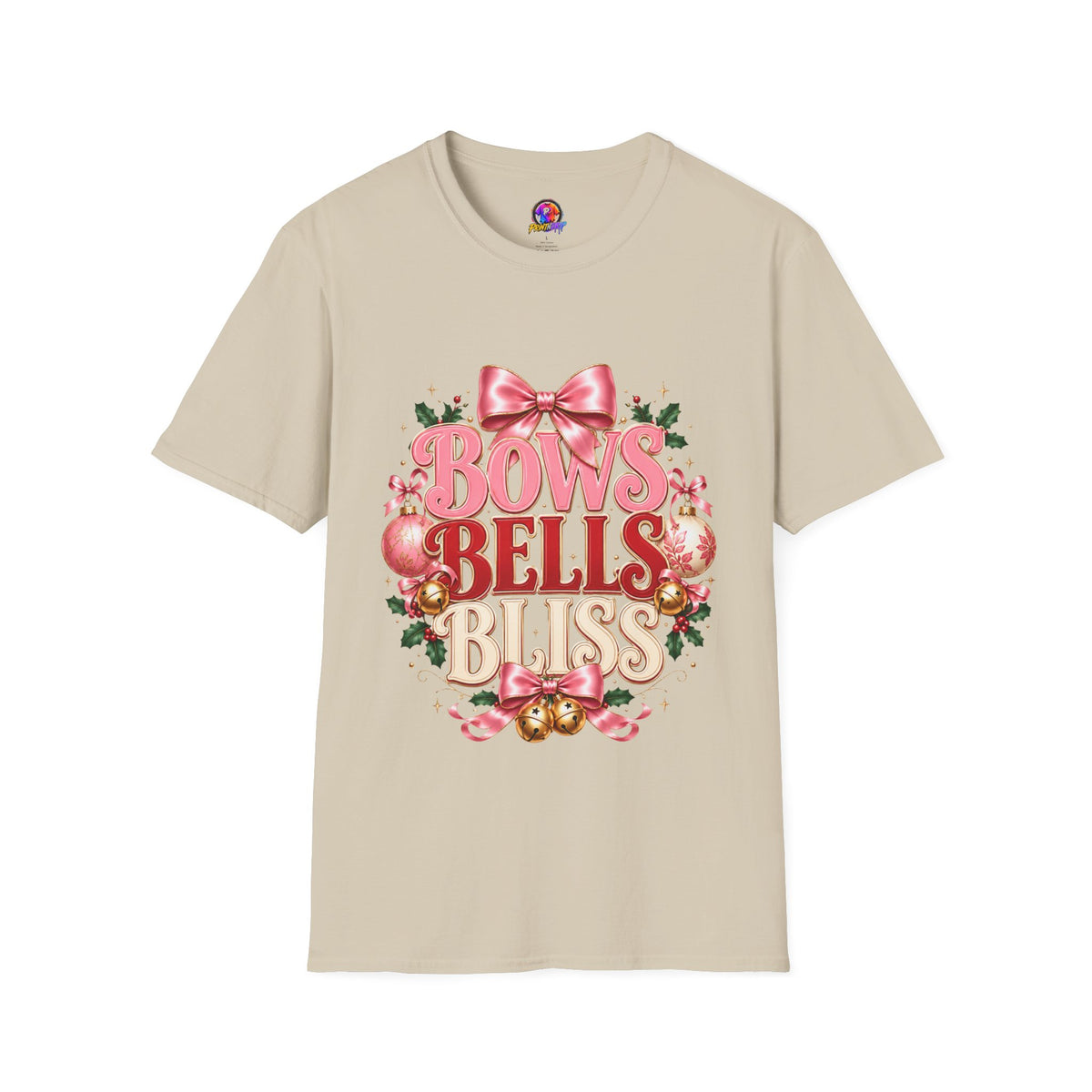T-Shirt — Bows Bells Bliss Christmas Graphic Tee