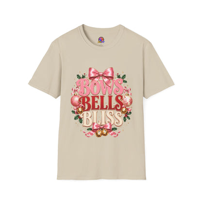 T-Shirt — Bows Bells Bliss Christmas Graphic Tee