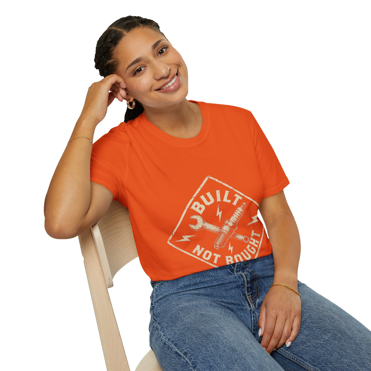 Built Not Bought T-Shirt — Vintage Mechanic Auto Repair Tee
