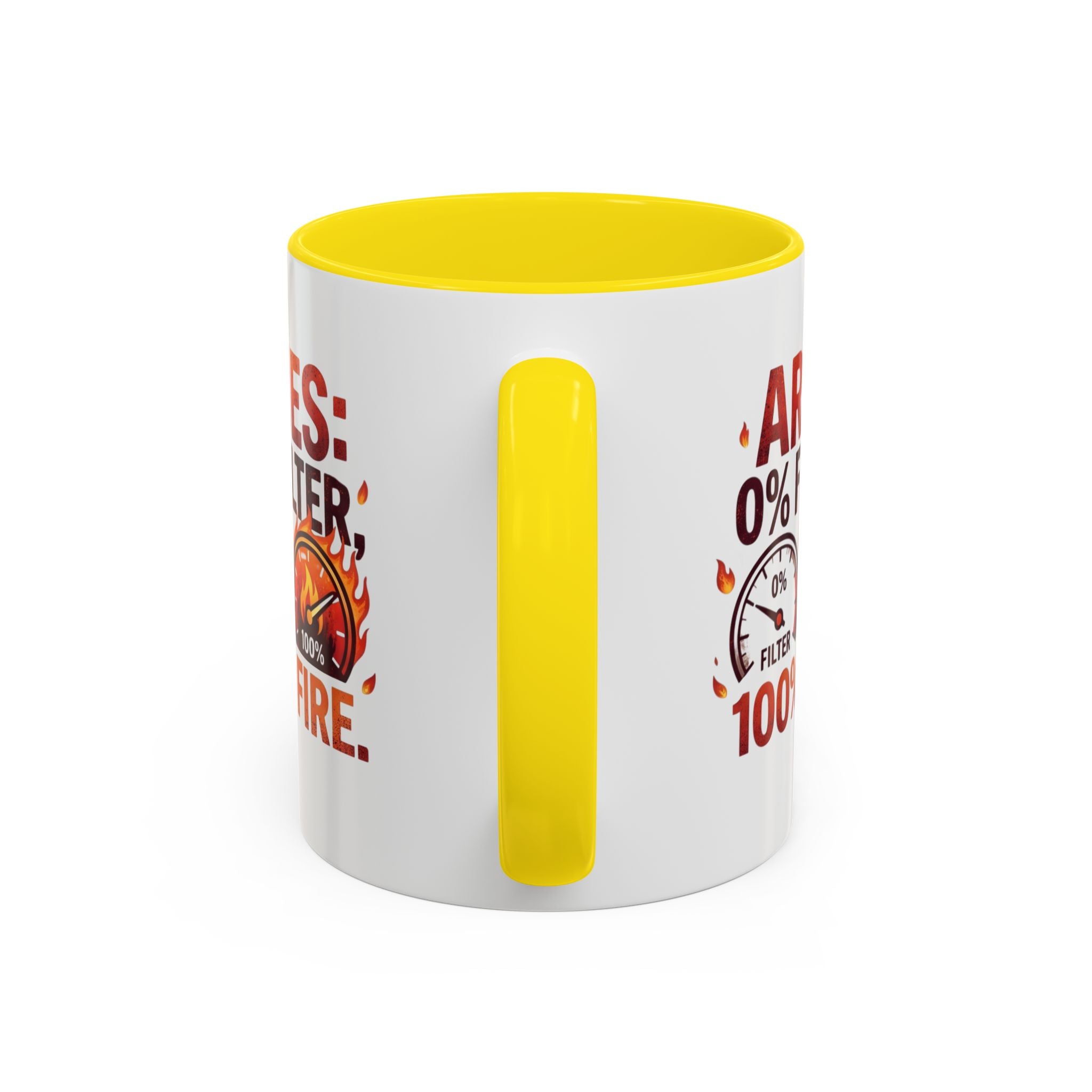 Aries Coffee Mug — "0% Filter, 100% Fire" Zodiac Astrology Mug