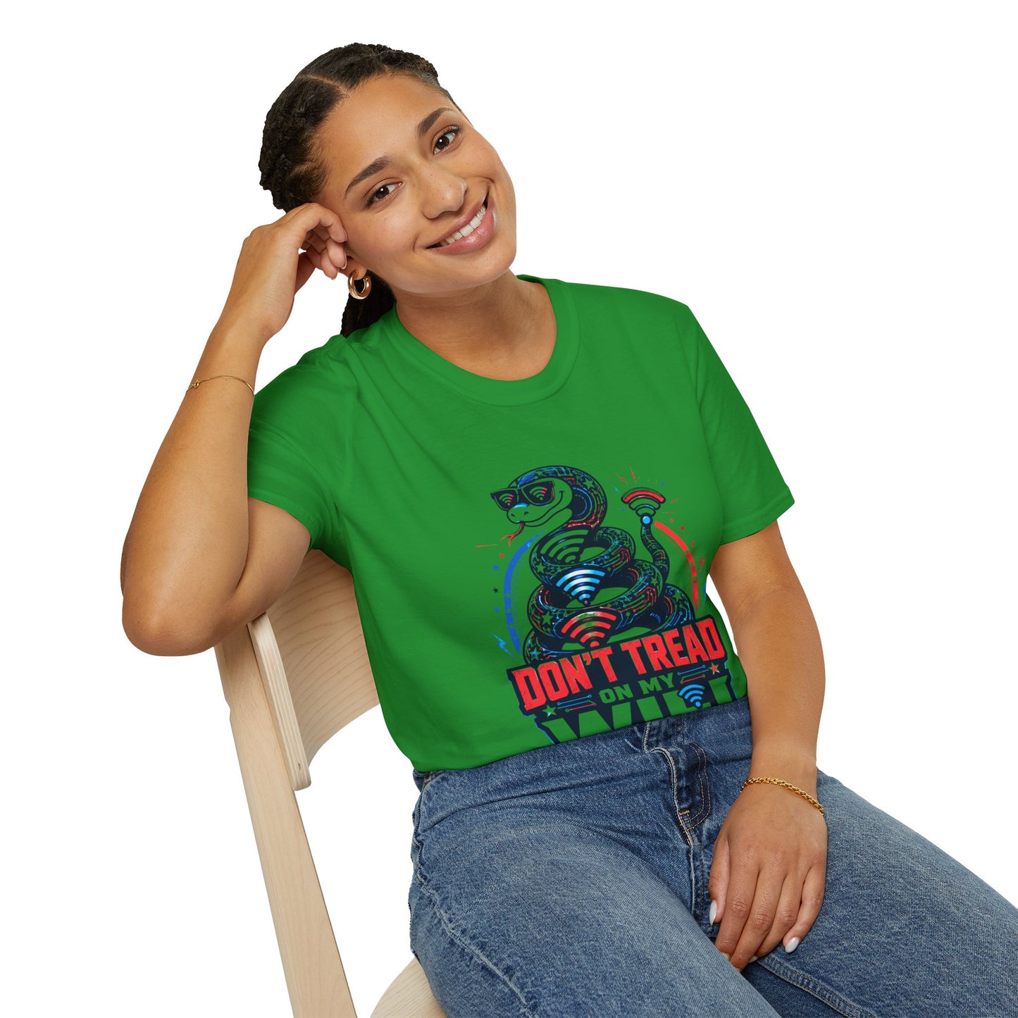 Don’t Tread on My WiFi T-Shirt — Patriotic Gadsden Snake WiFi Tee