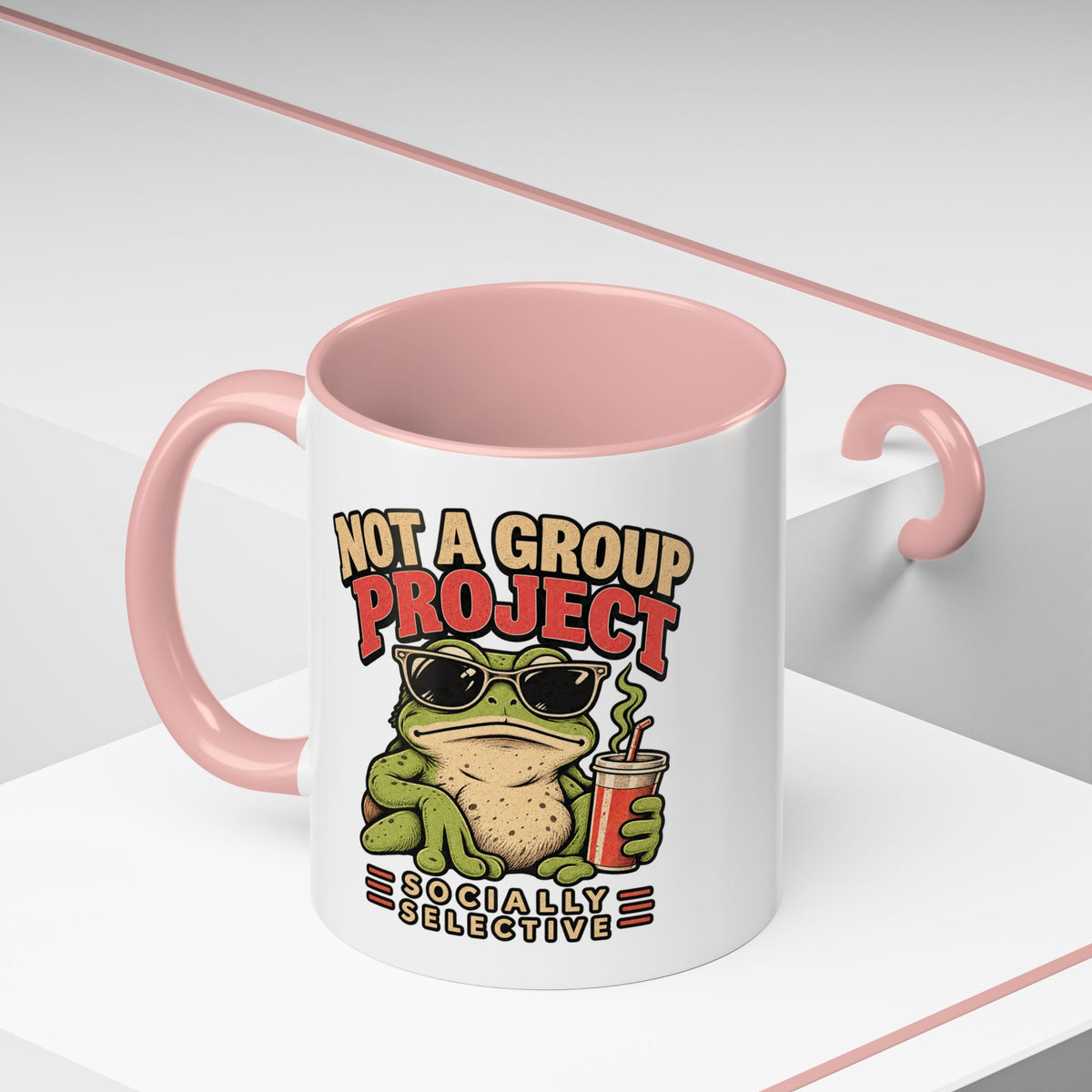 Funny And Witty "Not A Group Project" Accent Coffee Mug (11, 15oz)