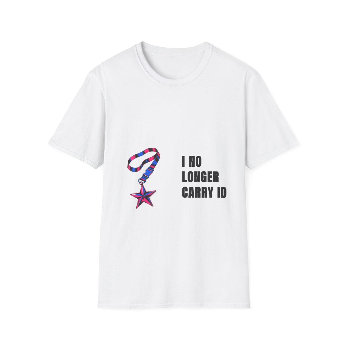 Star Medal I No Longer Carry ID Sassy Statement White Graphic Tee - Trending Now - September 2026