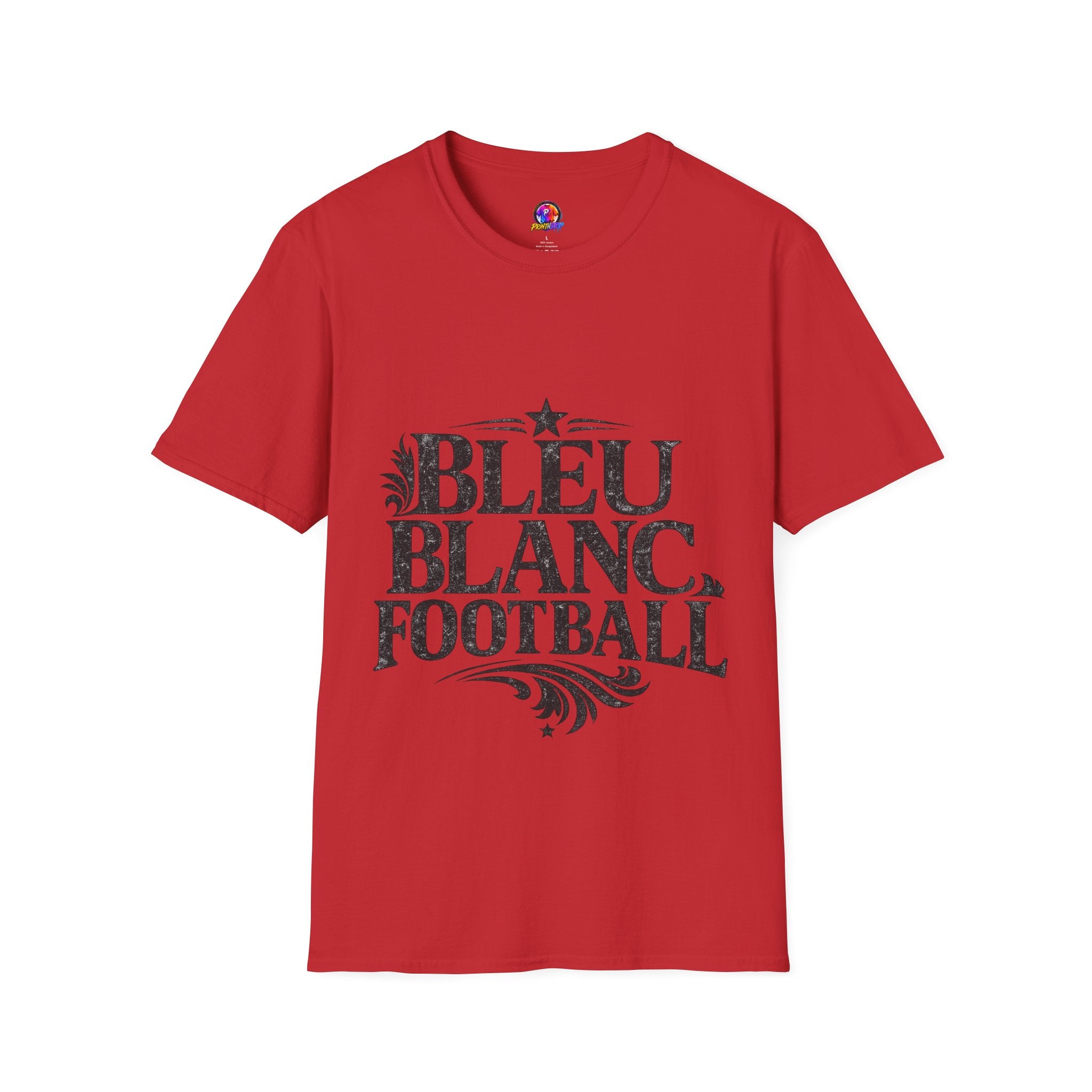 France Bleu Blanc Football T-Shirt — Vintage French Football Tee