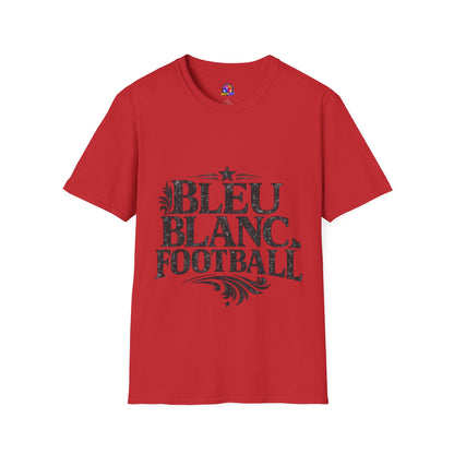 France Bleu Blanc Football T-Shirt — Vintage French Football Tee