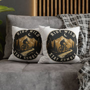 Ride Wild Stay Humble Mountain Biker Pillowcase Milo Bailey Dog Dad Mom