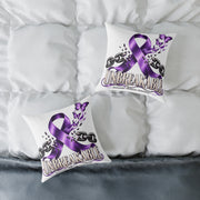 Domestic Violence Unbreakable Purple Ribbon Throw Pillow