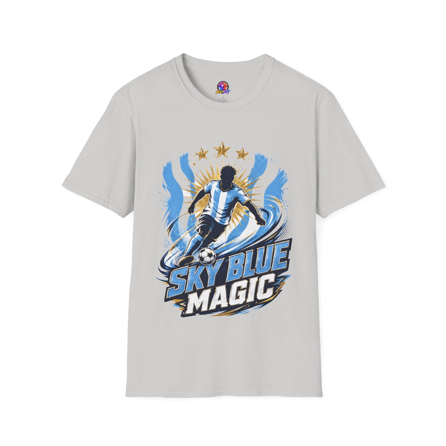 Argentina Sky Blue Magic Soccer T-Shirt — Argentinian Football Player Graphic Tee